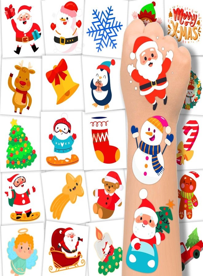 winthrop 240 Pcs Christmas Temporary Tattoos for Kids, Bulk Safety Waterproof Tattoos, Christmas Prizes Assorted Gadgets, Best Choice for Christmas Party Favors, 60 Different Designs Elk Santa Claus - Image 1